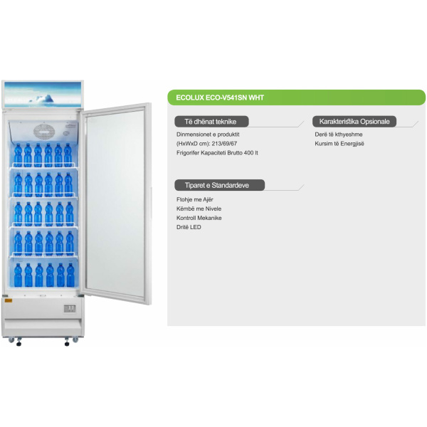 Frigorifer Freskues Vitrine Ecolux ECO V541SN WHT
