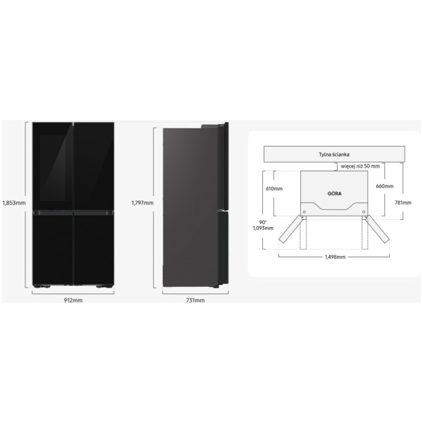 Frigorifer Samsung Bespoke AI Family Hub RF65DB970E22 4-Porta | Leon Electronics
