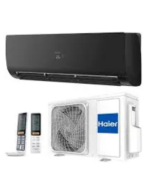 AC Split. Set i plotë kondicioner Haier Flexis Matt Black AS35S2SF1FA-BH: njësia e brendshme e zezë mat, njësia e jashtme dhe telekomanda nga Leon Electronics