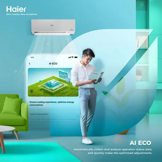 Kondicioner Haier: Teknologji pa Zhurmë dhe Vetpastrim | Leon Electronics Kontrolli i kondicionerit Haier me Wi-Fi përmes aplikacionit hOn në shtëpi